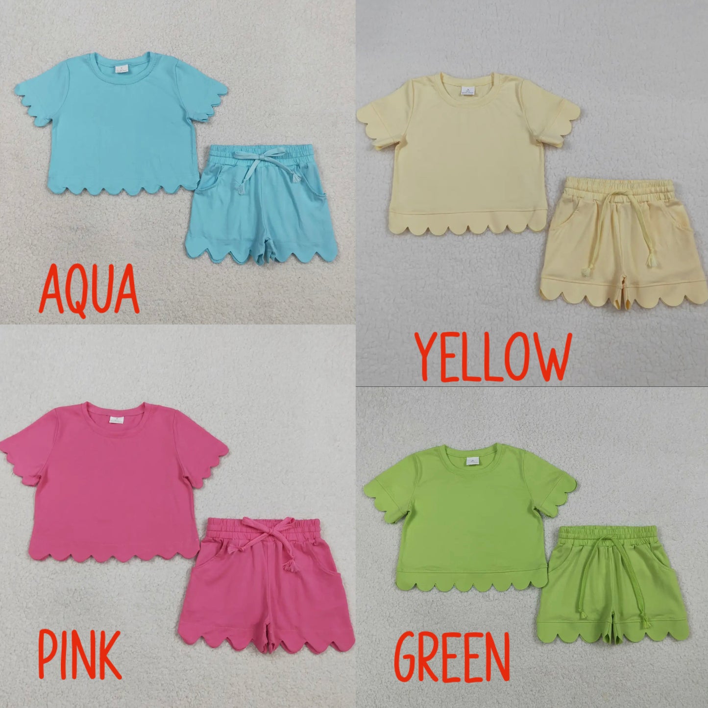 *PRE-ORDER* Knit Scallop Solid Sets