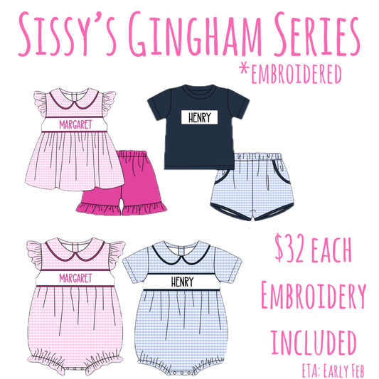 *PRE-ORDER* Sissy’s Gingham Series Customized Collection