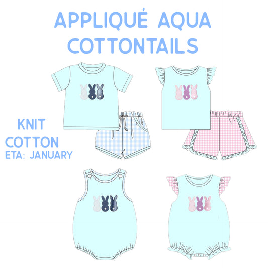 *PRE-ORDER* Appliqué Aqua Cottontails Collection
