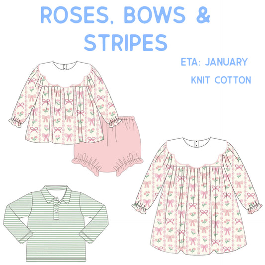 *PRE-ORDER* Roses, Bows & Stripes Collection