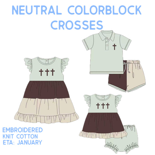 *PRE-ORDER* Neutral ColorBlock Crosses Collection