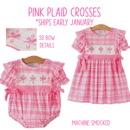 Pink Plaid Crosses