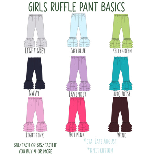 *PRE-ORDER* Girls Ruffle Pants Basics