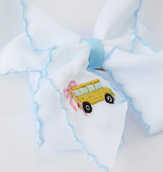 MOONSTITCH SCHOOL BUS BOW 6.25in