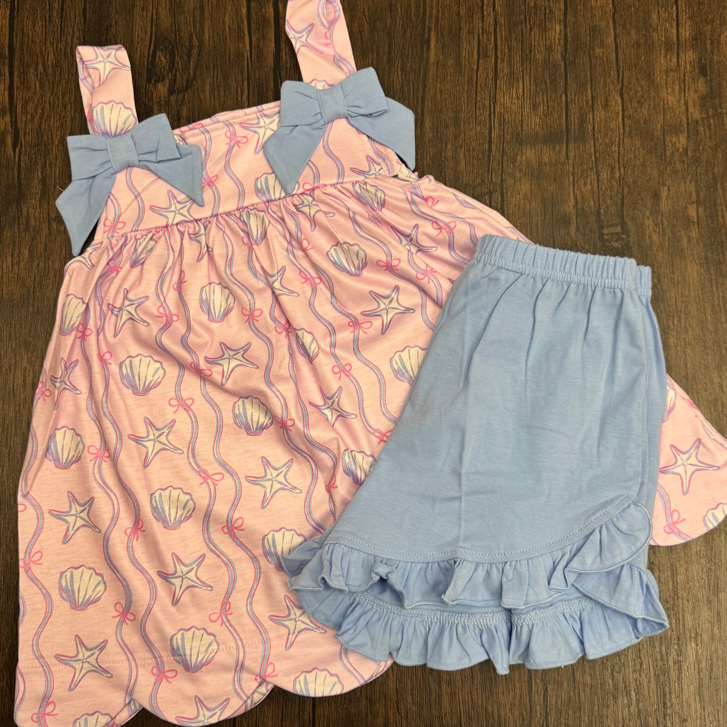 Pink shell Short Set