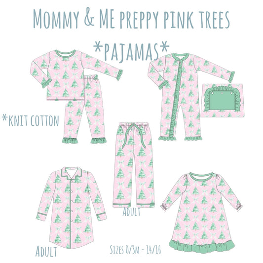 ADULT ONLY *Preppy Pink Trees Lounge Wear*