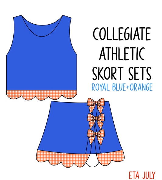 *PRE-ORDER* Collegiate Athletic Skort Sets - Royal Blue+Orange