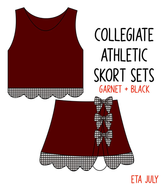 *PRE-ORDER* Collegiate Athletic Skort Sets - Garnet+Black