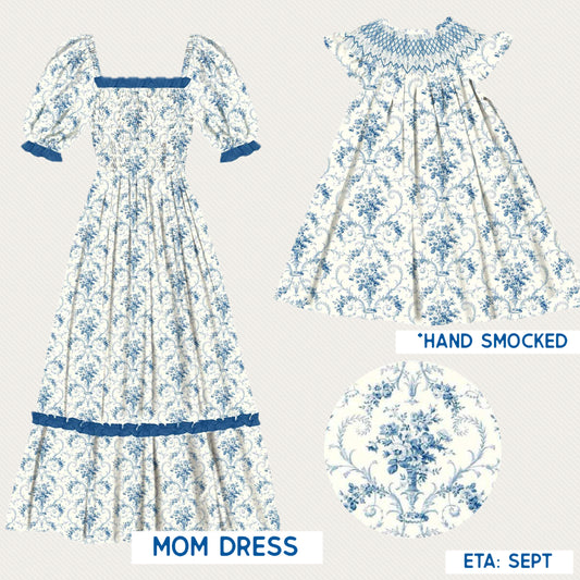 *Pre-Order* Vintage Blue Toile Mommy&Me Drop