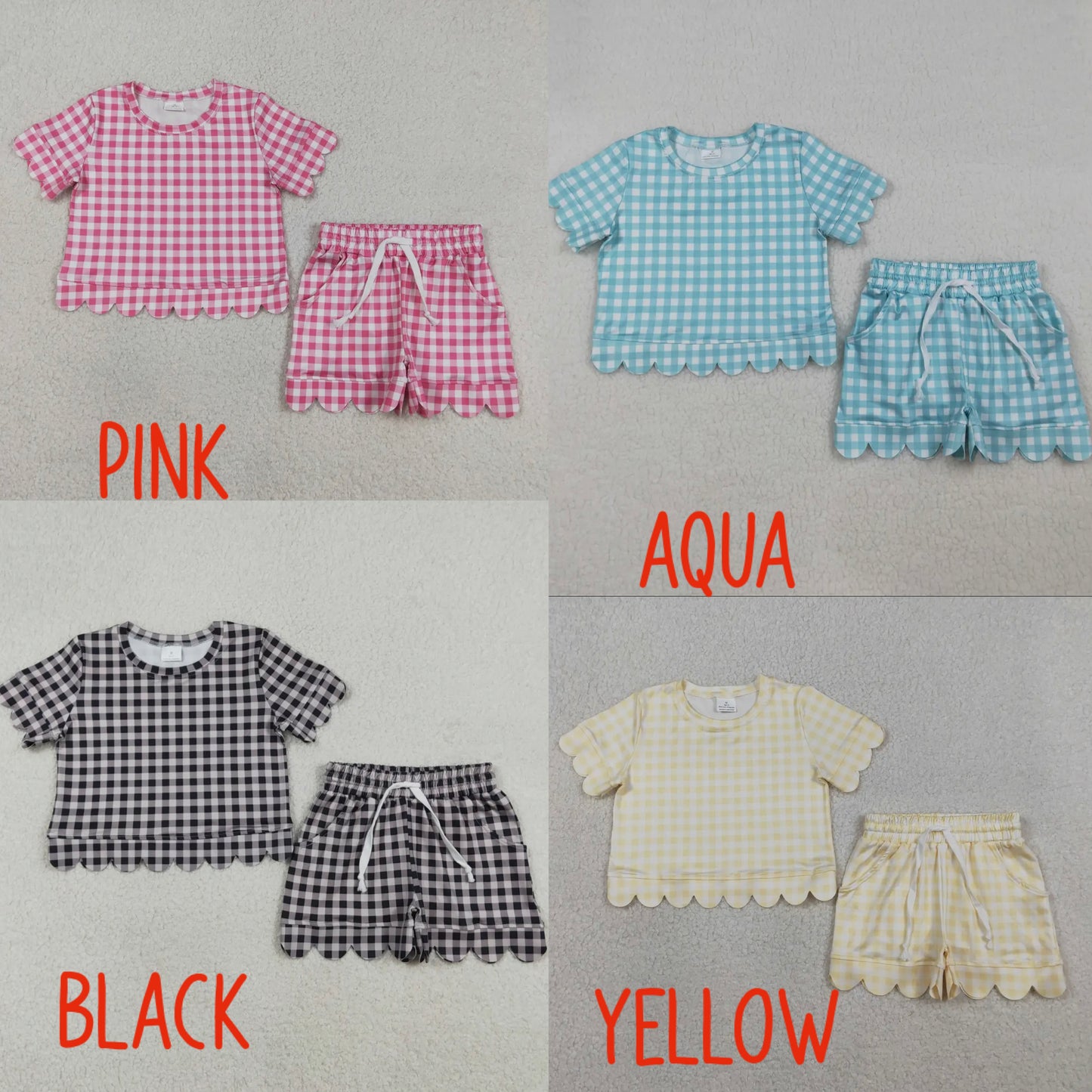 *PRE-ORDER* Knit Scallop Gingham Sets
