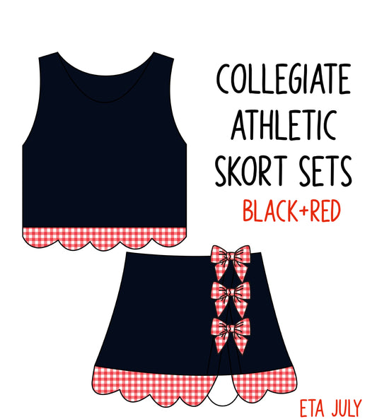 *PRE-ORDER* Collegiate Athletic Skort Sets - Red+Black