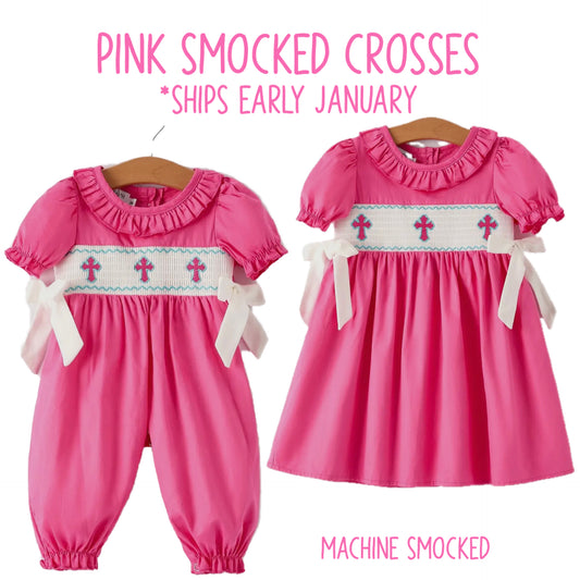 Pink Smocked Crosses