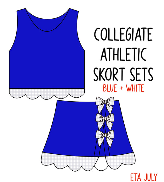 *PRE-ORDER* Collegiate Athletic Skort Sets - Blue+White